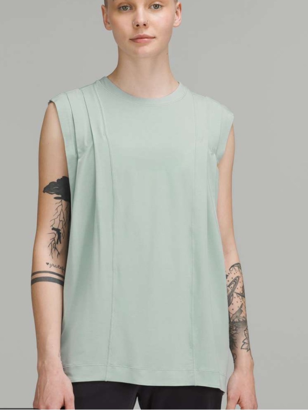 Lululemon modal pleated blue top nwt